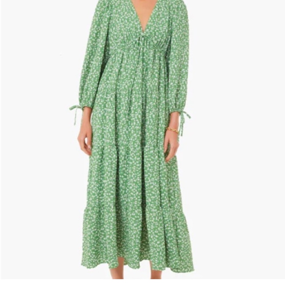 HYACINTH HOUSE / Tuckernuck
Green Ditsy Floral Mila Midi Dress M
